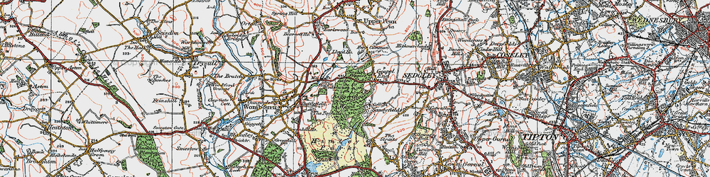 Old map of Baggeridge Country Park in 1921