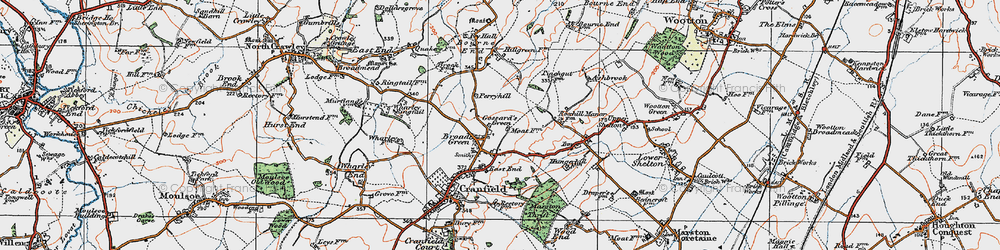 Old map of Gossard's Green in 1919
