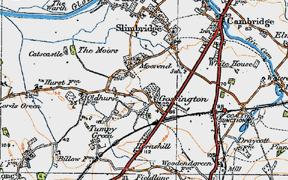 Old map of Gossington in 1919