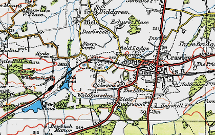 Old map of Gossops Green in 1920