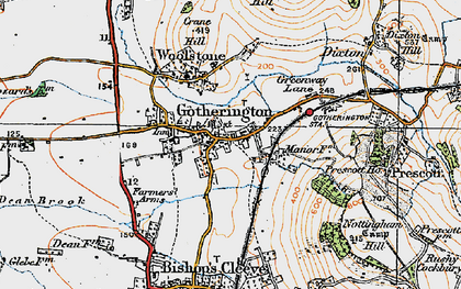 Old map of Gotherington in 1919