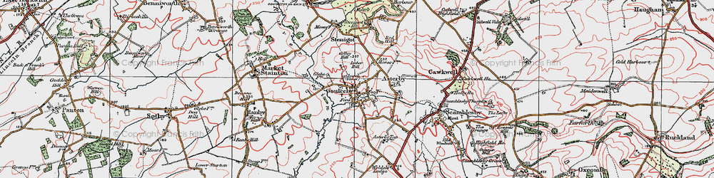Old map of Goulceby in 1923