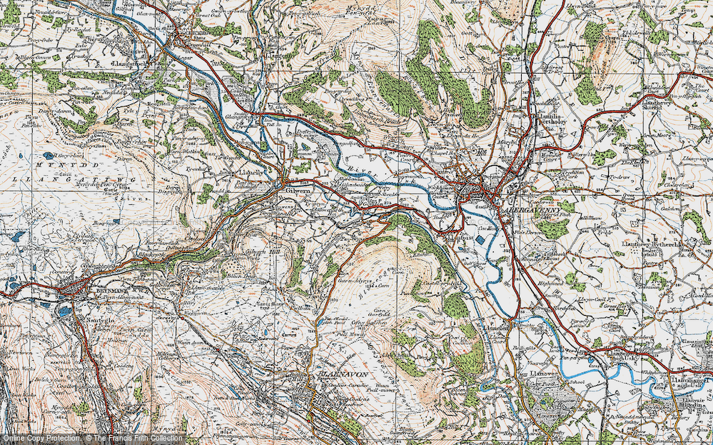 Old Map of Historic Map covering Blorenge in 1919