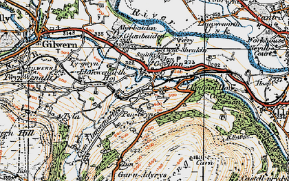 Old map of Govilon in 1919