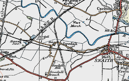 Old map of Gowdall in 1924