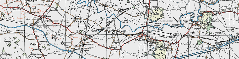 Old map of Gowdall in 1924