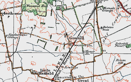Old map of Goxhill in 1924