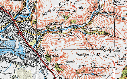 Old map of Goytre in 1922
