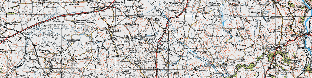 Old map of Gracca in 1919