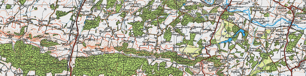 Old map of Graffham in 1920