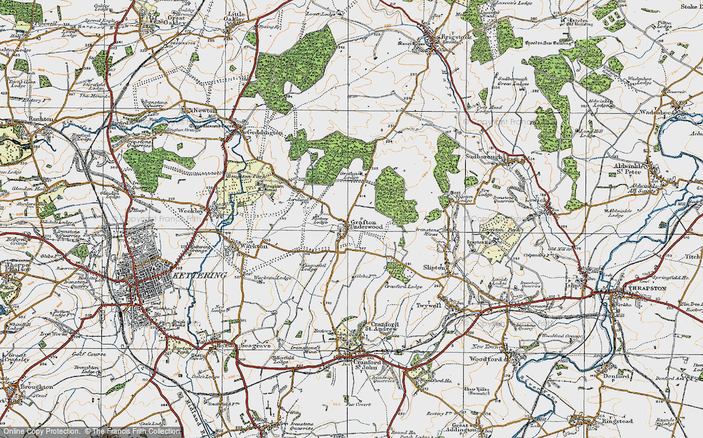 Historic Ordnance Survey Map of Grafton Underwood, 1920