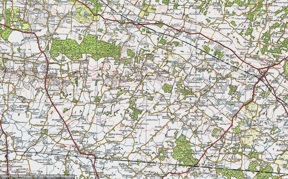 Old Map of Historic Map covering Blackpit Wood in 1921