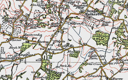 Old map of Grafty Green in 1921