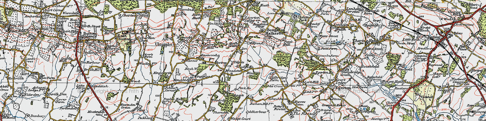 Old map of Grafty Green in 1921