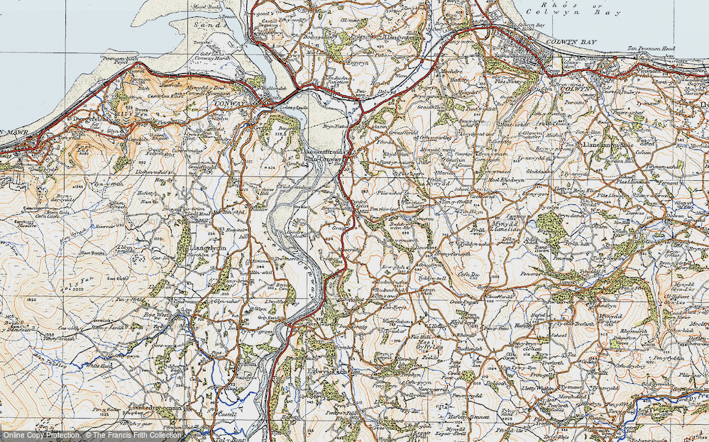 Old Map of Historic Map covering Erw Goch in 1922