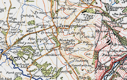 Old map of Bâch-y-graig in 1922