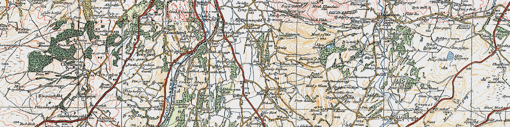 Old map of Pentre Côch in 1924