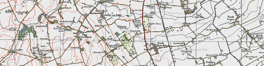 Old map of Grainsby in 1923