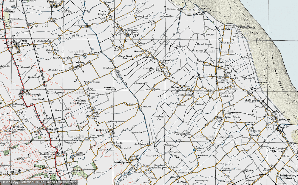 Old Map of Grainthorpe Fen, 1923 in 1923