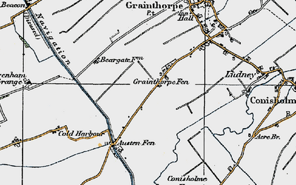 Old map of Grainthorpe Fen in 1923