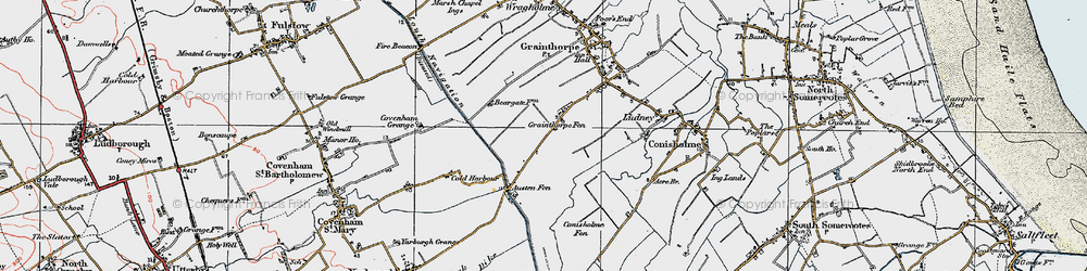 Old map of Grainthorpe Fen in 1923