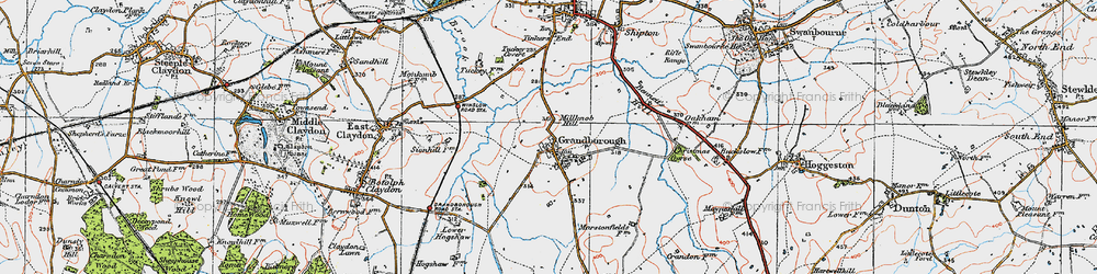 Old map of Granborough in 1919
