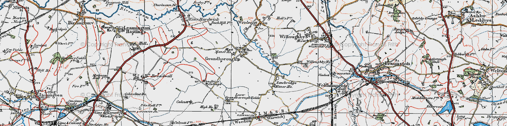 Old map of Grandborough in 1919