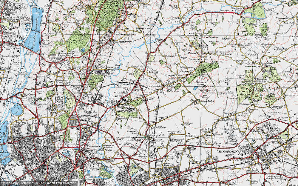 Old Map of Grange Hill, 1920 in 1920