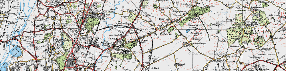 Old map of Grange Hill in 1920