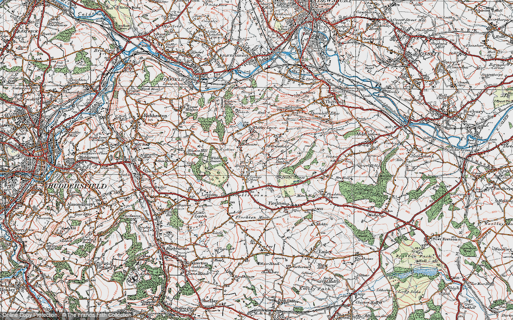 Old Map of Grange Moor, 1925 in 1925