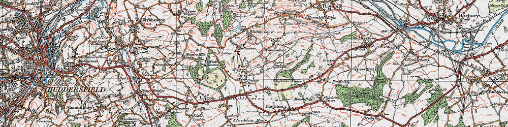 Old map of Grange Moor in 1925
