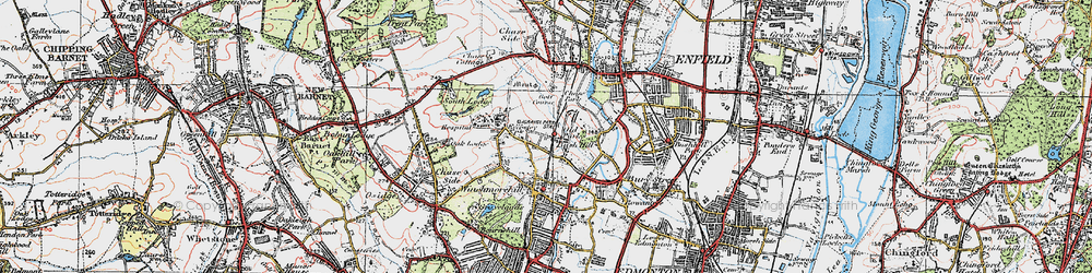 Old map of Grange Park in 1920