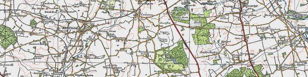 Old map of Haveringland Hall in 1922