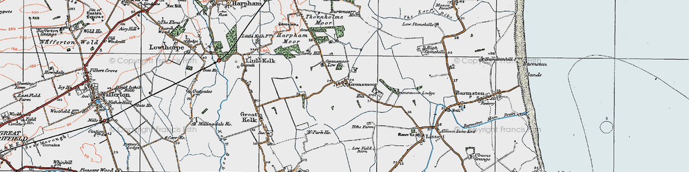 Old map of Gransmoor in 1924