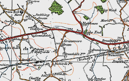 Old map of Boxted Wood in 1919