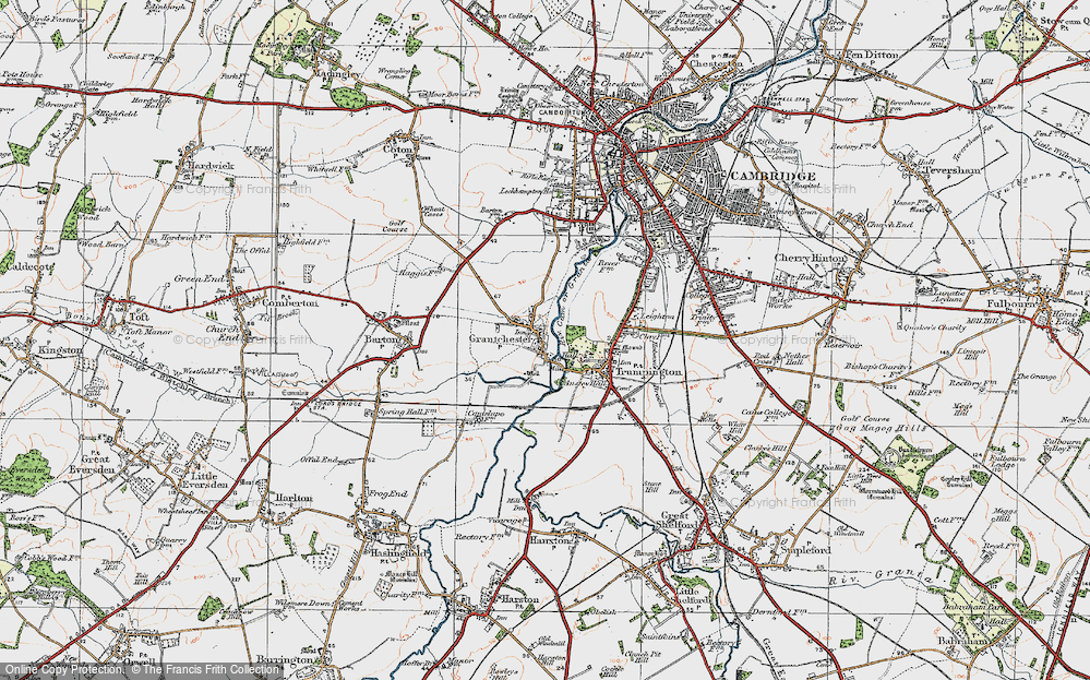 Old Map of Grantchester, 1920 in 1920