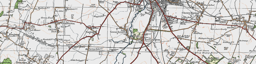 Old map of Grantchester in 1920