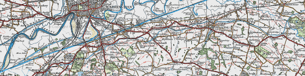 Old map of Grappenhall in 1923