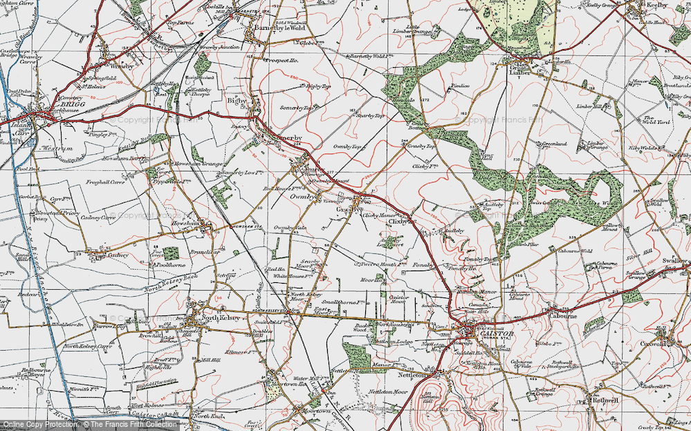 Old Map of Historic Map covering Audleby Low Covert in 1923