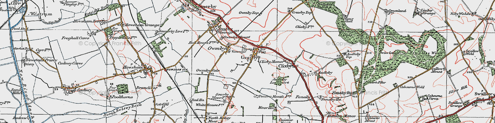 Old map of Grasby in 1923