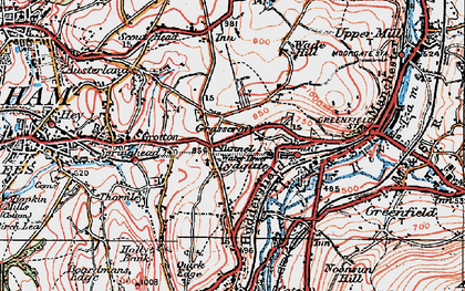 Old map of Grasscroft in 1924