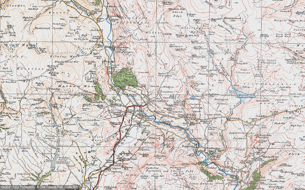 Old Map of Historic Map covering Bastow Wood in 1925