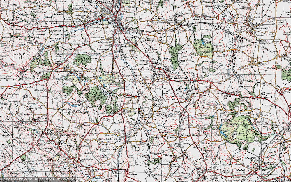 Old Map of Grassmoor, 1923 in 1923