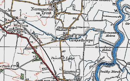 Old map of Grassthorpe in 1923