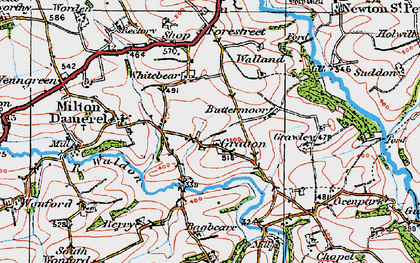 Old map of Gratton in 1919