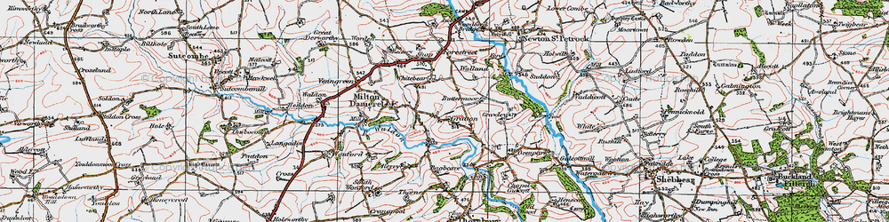 Old map of Buttermoor in 1919