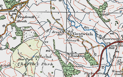 Old map of Gratwich in 1921