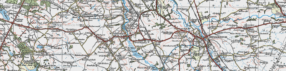 Old map of Gravel in 1923