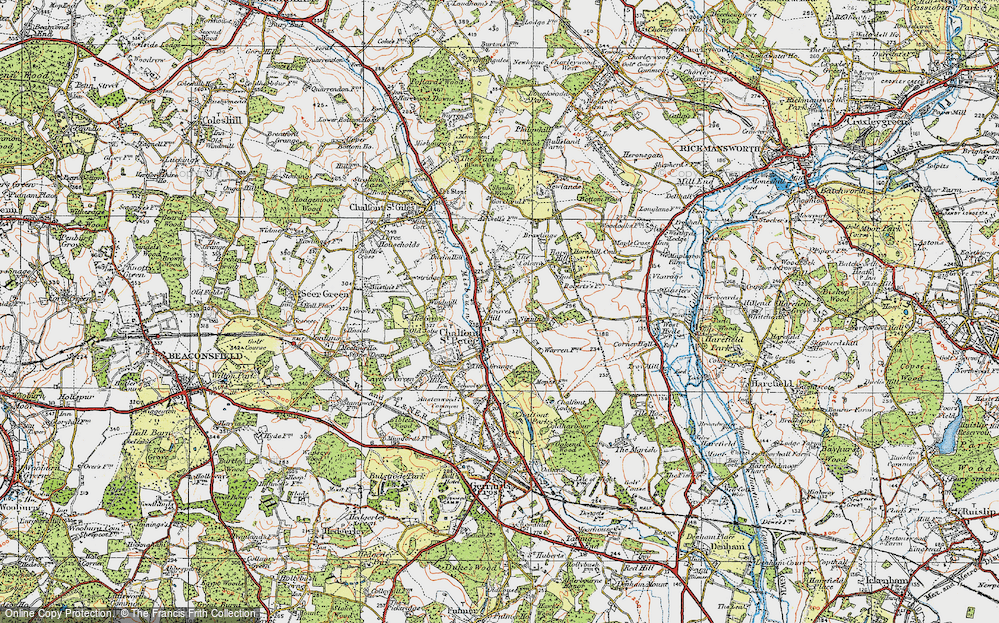 Old Map of Gravel Hill, 1920 in 1920