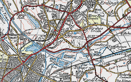 Old map of Gravelly Hill in 1921